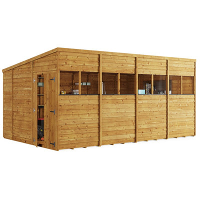 BillyOh Switch Overlap Pent Shed - 16x10 Windowed - 6