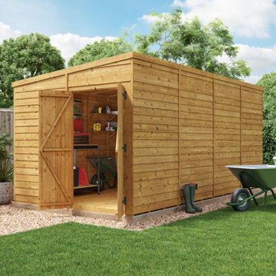 BillyOh Switch Overlap Pent Shed - 16x8 Windowless