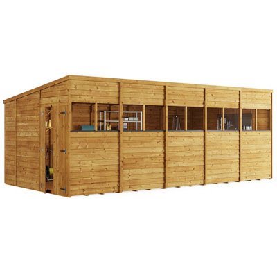 BillyOh Switch Overlap Pent Shed - 20x10 Windowed - 5