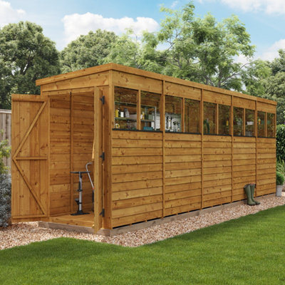 BillyOh Switch Overlap Pent Shed - 20x4 Windowed