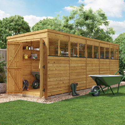 BillyOh Switch Overlap Pent Shed - 20x6 Windowed