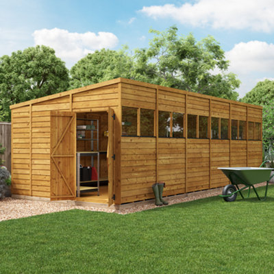 BillyOh Switch Overlap Pent Shed - 24x10 Windowed