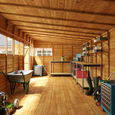 BillyOh Switch Overlap Pent Shed - 24x10 Windowed - 3