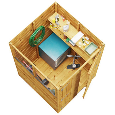 BillyOh Switch Overlap Pent Shed - 4x4 Windowless - 5