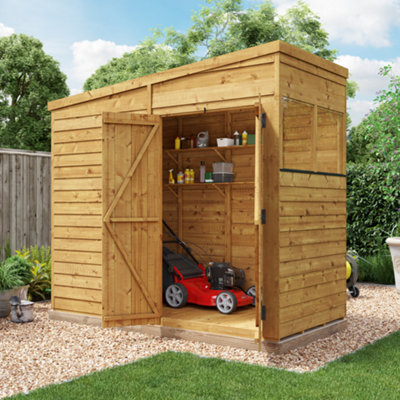 BillyOh Switch Overlap Pent Shed - 4x8 Windowed