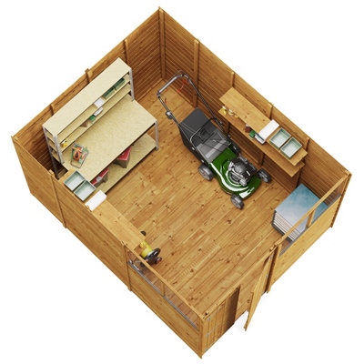 BillyOh Switch Overlap Pent Shed - 8x10 Windowed - 3