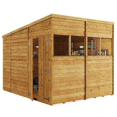 BillyOh Switch Overlap Pent Shed - 8x10 Windowed - 5
