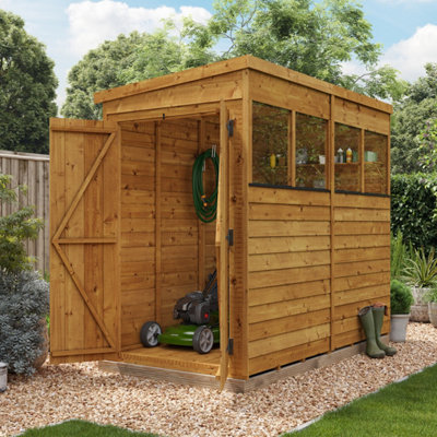 BillyOh Switch Overlap Pent Shed - 8x4 Windowed