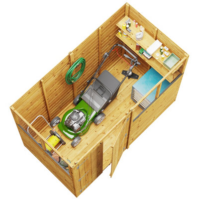 BillyOh Switch Overlap Pent Shed - 8x4 Windowless - 5