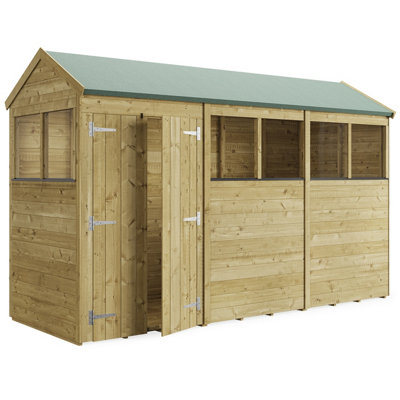 BillyOh Switch Tongue and Groove Apex Shed - 12x4 Windowed - 11mm Thickness