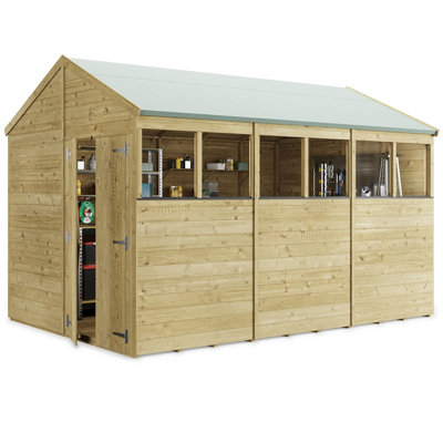 BillyOh Switch Tongue and Groove Apex Shed - 12x8 Windowed - 11mm Thickness - 3