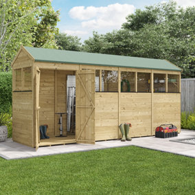 BillyOh Switch Tongue and Groove Apex Shed - 16x4 Windowed - 15mm Thickness