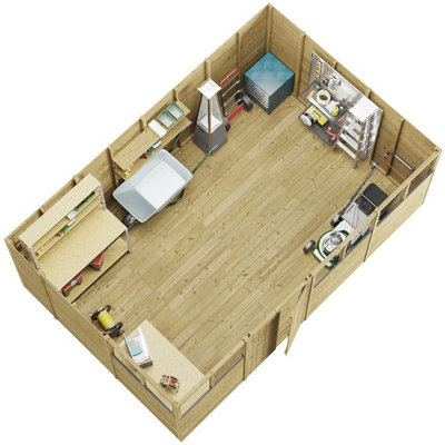 BillyOh Switch Tongue and Groove Apex Wooden Shed - 16x10 Windowed