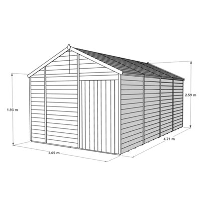 BillyOh Switch Tongue and Groove Apex Wooden Shed - 16x10 Windowed