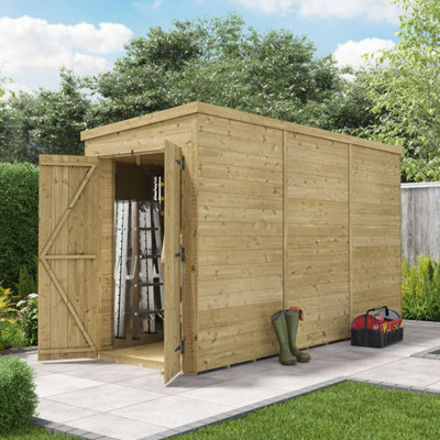 BillyOh Switch Tongue and Groove Pent Shed - 12x4 Windowless - 15mm Thickness
