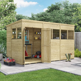 BillyOh Switch Tongue and Groove Pent Shed - 12x6 Windowed - 11mm Thickness