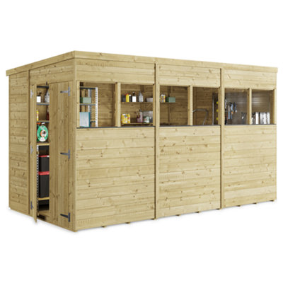 BillyOh Switch Tongue and Groove Pent Shed - 12x6 Windowed - 15mm Thickness