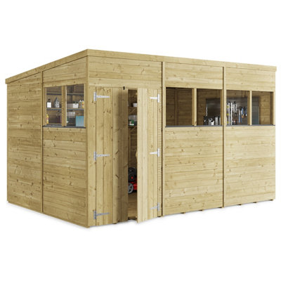 BillyOh Switch Tongue and Groove Pent Shed - 12x8 Windowed - 15mm Thickness