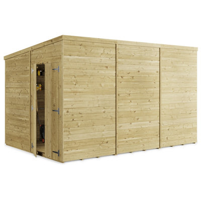BillyOh Switch Tongue and Groove Pent Shed - 12x8 Windowless - 11mm Thickness