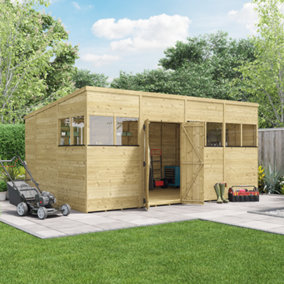 BillyOh Switch Tongue and Groove Pent Shed - 16x10 Windowed - 15mm Thickness