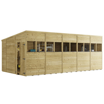 BillyOh Switch Tongue and Groove Pent Shed - 20x10 Windowed - 11mm Thickness - 4