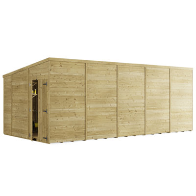 BillyOh Switch Tongue and Groove Pent Shed - 20x10 Windowless - 15mm Thickness
