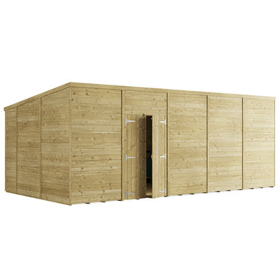 BillyOh Switch Tongue and Groove Pent Shed - 20x10 Windowless - 15mm Thickness