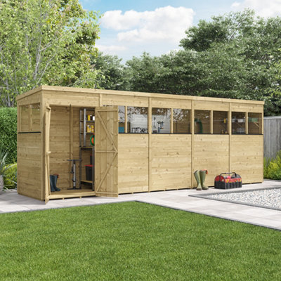 BillyOh Switch Tongue and Groove Pent Shed - 20x4 Windowed - 11mm Thickness