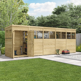 BillyOh Switch Tongue and Groove Pent Shed - 20x4 Windowed - 15mm Thickness