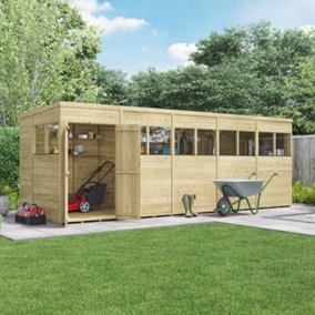 BillyOh Switch Tongue and Groove Pent Shed - 20x6 Windowed - 11mm Thickness