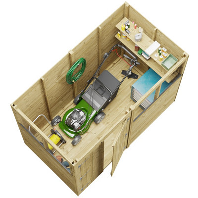 BillyOh Switch Tongue and Groove Pent Shed - 8x4 Windowed - 11mm Thickness - 5