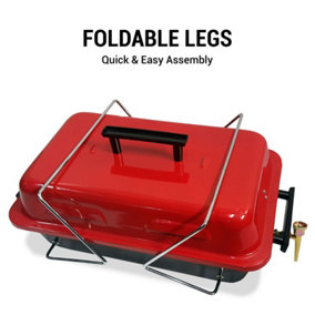 BillyOh Table Top Portable Gas BBQ - Red
