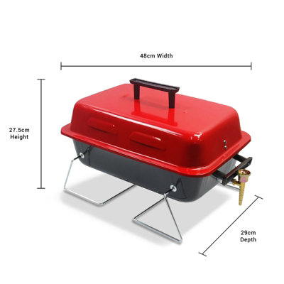 BillyOh Table Top Portable Gas BBQ - Red - 5