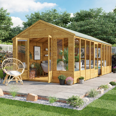 BillyOh Tessa Tongue and Groove Reverse Apex Summerhouse - Pressure Treated - 20x10