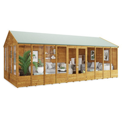 BillyOh Tessa Tongue and Groove Reverse Apex Summerhouse - Pressure Treated - 20x10 - 4