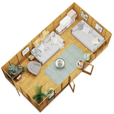 BillyOh Tessa Tongue and Groove Reverse Apex Summerhouse - Pressure Treated - 20x10 - 5