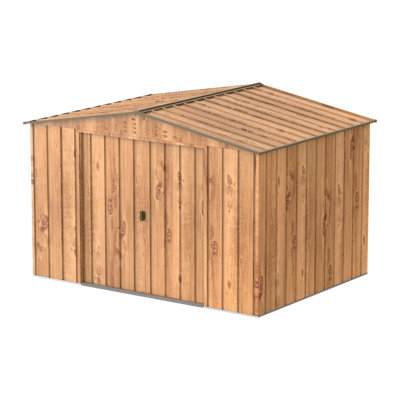 BillyOh Top Woodgrain Apex Metal Shed - 10x8 - 27