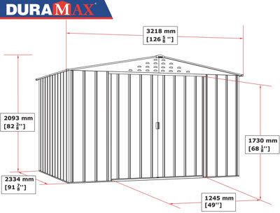 BillyOh Top Woodgrain Apex Metal Shed - 10x8 - 30