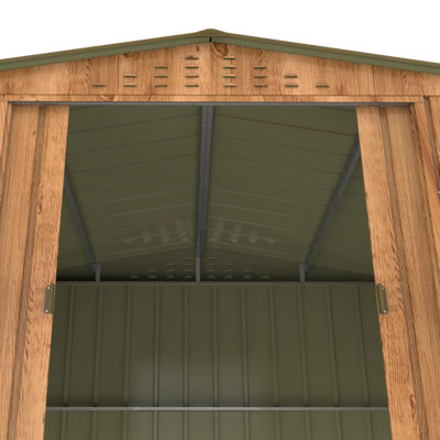 BillyOh Top Woodgrain Apex Metal Shed - 10x8 - 32