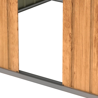 BillyOh Top Woodgrain Apex Metal Shed - 10x8 - 33
