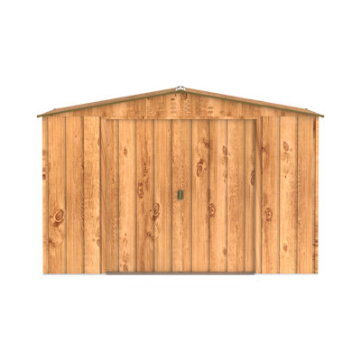 BillyOh Top Woodgrain Apex Metal Shed - 10x8 - 34