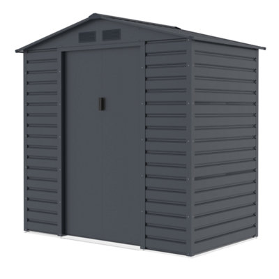BillyOh Upton Apex Metal Shed - 7x4ft - Grey