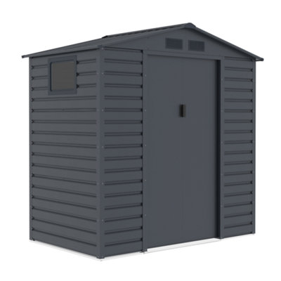 BillyOh Upton Apex Metal Shed - 7x4ft - Grey - 3