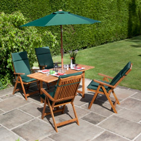 BillyOh Windsor 1.2m-1.6m Extending Table Outdoor Dining Set - 4 Recliner Chairs & Table