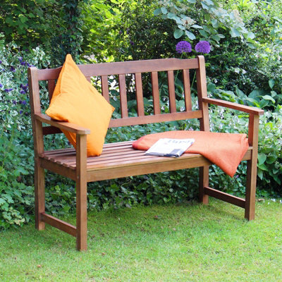 Two seater deals wooden bench