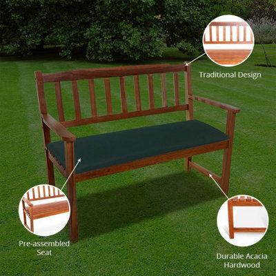 BillyOh Windsor Traditional Wooden Bench - 2 Seater Bench - 5