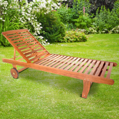 Wooden sun outlet loungers b&q