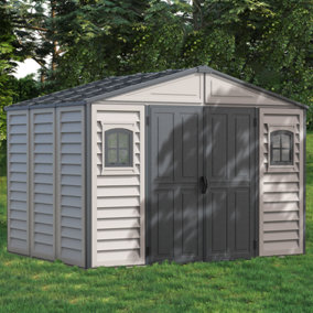 BillyOh WoodBridge II Plus Apex Plastic Shed with Foundation Kit - 10x8ft