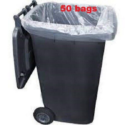Bin Bags Clear Heavy Duty Wheelie Liners Refuse Sacks UK Made Strong Large 50 bags - 4