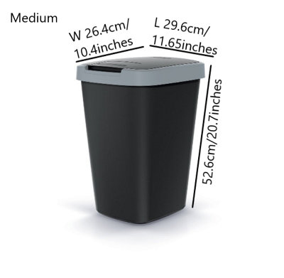 BIN / DUSTBIN / RUBBISH BIN / KITCHEN / HOME / OFFICE / PLASTIC Black Medium 25L - 3